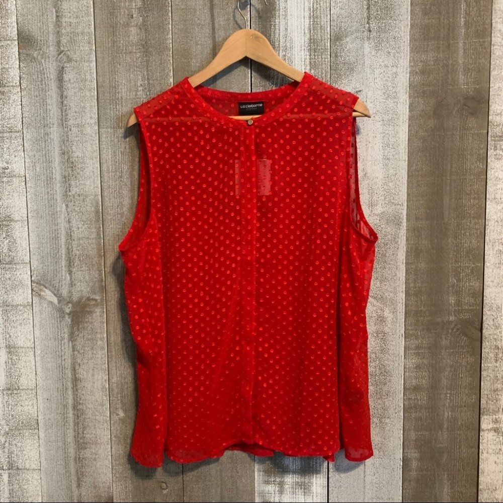 {Liz Claiborne} sleeveless sheer blouse NWT